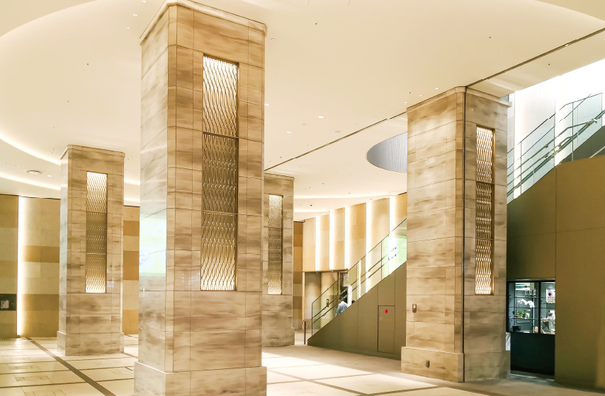 柱照明面格子：キャストアルミ 塗装仕上